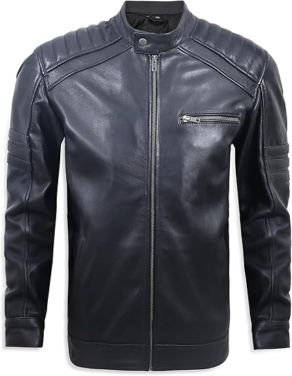 Custom 100% lambskin windbreaker leather motorcycle riding jacket for men