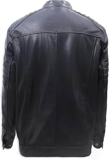 Custom 100% lambskin windbreaker leather motorcycle riding jacket for men