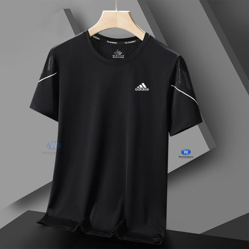 Premium Quality Black Adedas Premium T-shirt Short sleeved T-shirt men's basic style solid color  shirt round neck